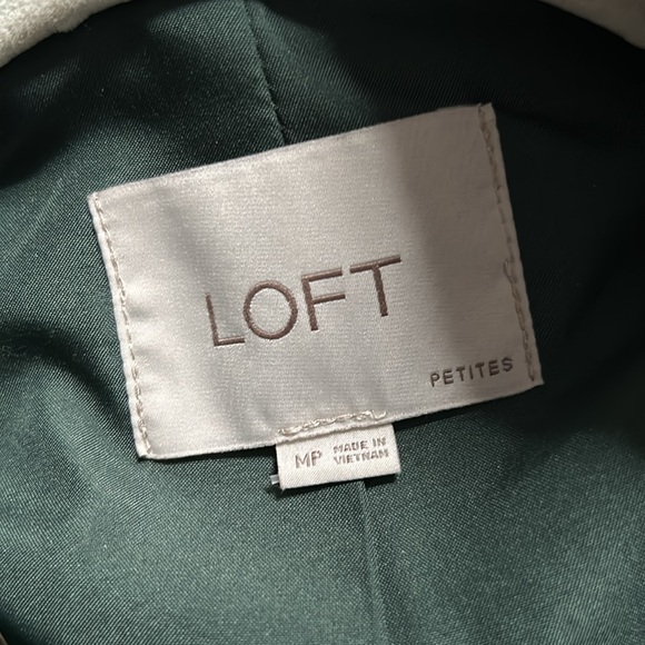 LOFT Green Boucle Coat Petite Medium - Picture 5 of 6